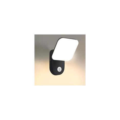 Applique Murale Extérieure 12W Avec Détecteur de Mouvement, 3000K Blanc Chaud Lumière 1500LM, Étanche IP65 Éclairage mural avec Panneau LED Pivotant à 350° pour Maison, Porche, Garage (1/5)