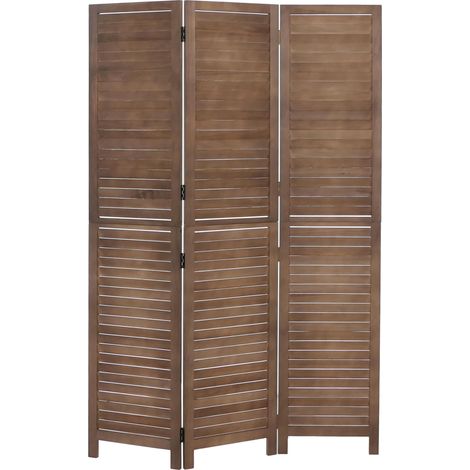 Paravent HHG-506b, Raumteiler Trennwand Sichtschutz, Vintage Paulownia Holz 180x120cm braun (1/5)