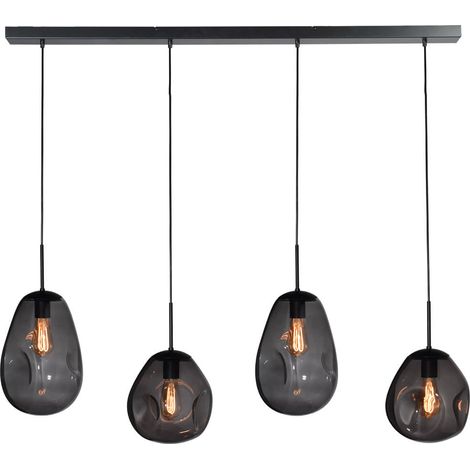 Lampe suspendue Lava 4x verre à fumée - 2761-05-130-4-05-12