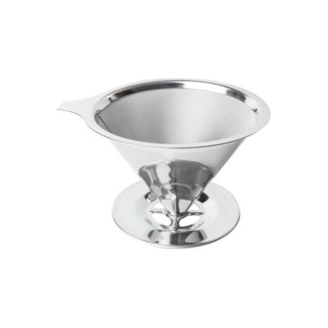 Filtre à café permanent (600 mailles), filtre à café réutilisable en acier inoxydable, portable, support de filtre à café sans papier à double maille, filtre anti-goutte à café de 1 à 6 tasses,14.3cm (1/5)