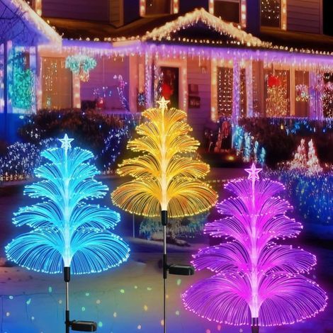 Solar-Gartenleuchten, 2er-Set, Edelstahlrohre, doppelwandig, Sterne und Mond, mit LEDs, IP65 wasserdicht, ideal für Rasenflächen, Gehwege, Terrassen, Balkone und Gartengestaltung. (1/5)