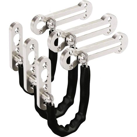 Loquet de porte de sécurité antivol à chaîne en acier inoxydable (3pcs argent)