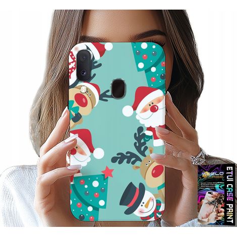 Custodia per Samsung Galaxy A40 - Babbo Natale, renne, pupazzo di neve, motivi natalizi (1/5)