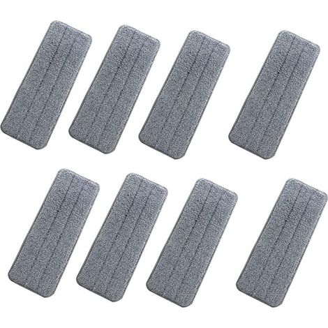 8 Pièces Housse de Nettoyage de Rechange, Têtes de Rechange pour Balai Serpillère, Mop Remplacement des Tampons, pour la Plupart des Surfaces Dures Planes, Sols Bois Massif, Sols en Bambou (1/4)
