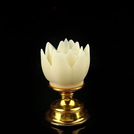Lampe Lotus LED Lumière Douce Naturelle Multicolore Durable Sans Odeur pour Chambre Bureau Salon Beige (1/5)