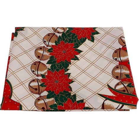 Nappe de table décorative de Noël en polyester imprimé anti-taches pour la cuisine et les dîners à la maison. (1/5)