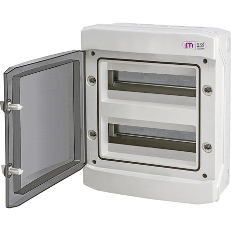 Cuadro de distribución de superficie ECH-24PT-s, 24 módulos, puerta transparente, IP65, 1500V (1/5)