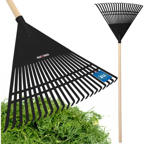 KOTARBAU® Rateau à Feuilles - Plastique - 55 cm - Noir - avec Manche - Râteau Jardin - Balai à Gazon - Ramasse Feuilles - Léger - Résistant - Entretien Jardin (1/5)
