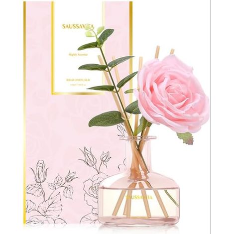 Diffuseur Parfum Maison, Pink Rose Reed 210ml avec 7 Bâtonnets Decoration pour Chambre, Salon, Salle de Bain (1/5)