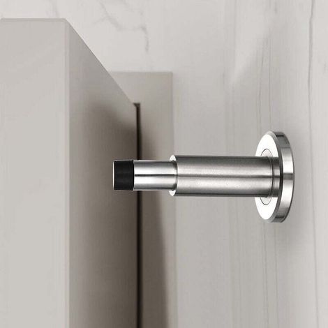 Arrêt de porte en acier inoxydable 304 massif réglable de luxe + butée de porte robuste en caoutchouc