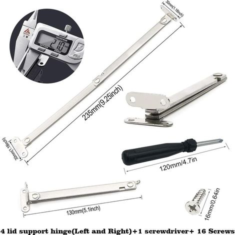 Klappscharnier-Stütze Möbelscharnier Türheber Klappscharnier für Wandklapptische, Küchentüren, Couchtische, Klaviere (2 Stück) (4) (1/5)