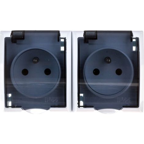 Fala Hermetische Doppelsteckdose mit/mit IP44 transparenter Abdeckung weiß GNH-2HZ/00/d