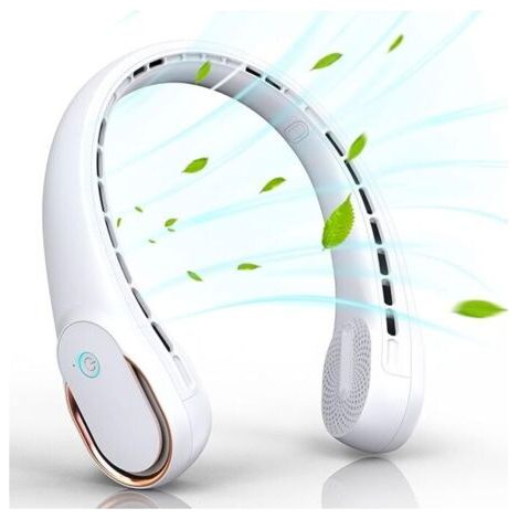 Neck Fan, Portable Fan Strong Wind, Adjustable, 360° Cooling, Super Quiet, No Blade Fan Design, No Hair Twisting, Even Air Volume On Both Sides, Non-Slip Material, Short Charging, Long Use Time (1/4)