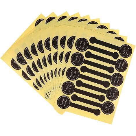 100 autocollants adhésifs en forme de sucette, imprimés à la main, pour l'emballage de biscuits, pâtisseries et gâteaux.-M (1/4)