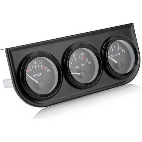Kit de jauge Automatique de Voiture 3 en 1, kit de jauge Triple 3 en 1 voltmètre jauge de Pression d'huile de température de l'eau tachymètre (1/5)