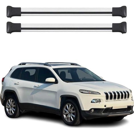 OMAC Aluminium Dachträger Querträger für Jeep Cherokee Limited 2014-2023 – Max. 75 kg – 2 Stangen Silber (1/5)
