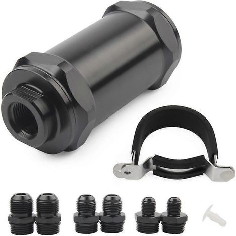 Filtre à essence 54 mm pour modification automobile AN6/AN8/AN10, filtre à carburant en ligne E85 (éthanol) avec filtration en acier inoxydable 100 microns - SFYGV (1/5)