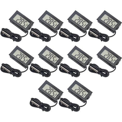 Thermomètre numérique miniature FY-10 avec sonde intégrée et écran LCD pour réfrigérateur et congélateur, destiné à la surveillance de la température intérieure. (1/5)