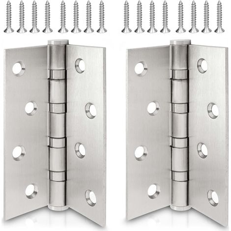 2 Charnière de porte en inox 201 y compris les vis épaisseur du matériau 2,5 mm penture, paumelle renforcée par 4 billes en acier pour portes massives (1/5)