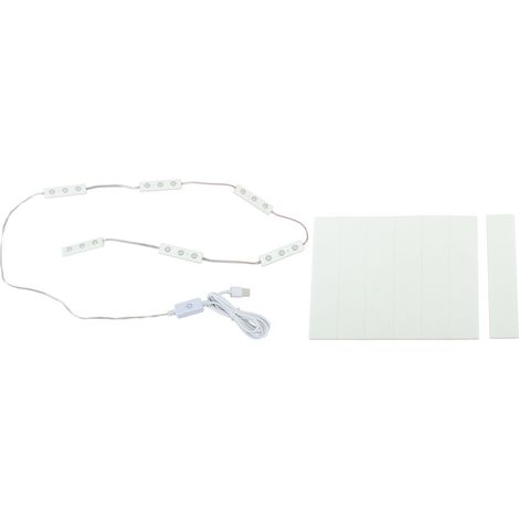 Bande LED pour miroir de maquillage, 6 rangées de 18 lumières, tactile, lumière chaude, réglable, douce pour les yeux (1/5)