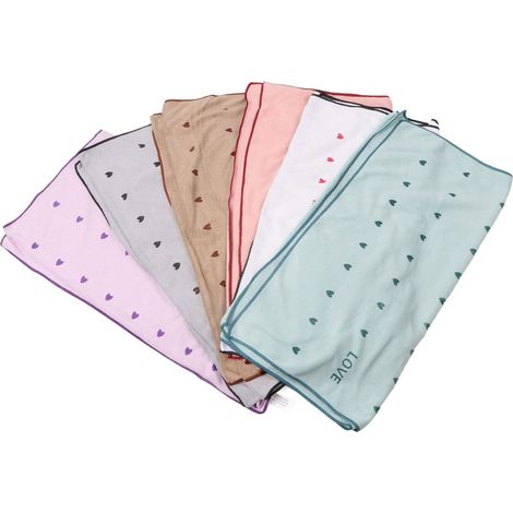 Serviette De Bain 6 Pièces, Grande Tour De Douche en Fibre De Polyester Au Toucher Doux avec Motif Cœur, 140X70 Cm (1/5)