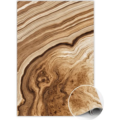 Tapis Vinyle pour le sol en PVC - Antidérapant - Protection pour le Sol - Grain de bois - 60x90 cm (1/5)