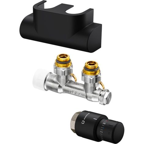 OVENTROP-Set mit Multiblock T Eck/Uni SH - für Heizkörperanschluss G1/2, IG schwar., 1184484 (1/5)