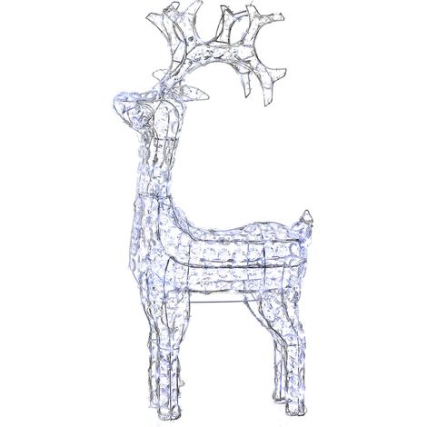 Decorazione natalizia "Renna in Piedi" con cristalli e 150 led da esterno h 92 cm (1/5)