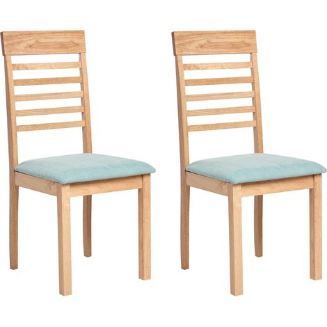Set di 2 sedie da pranzo imbottite marrone chiaro e verde menta Ortley