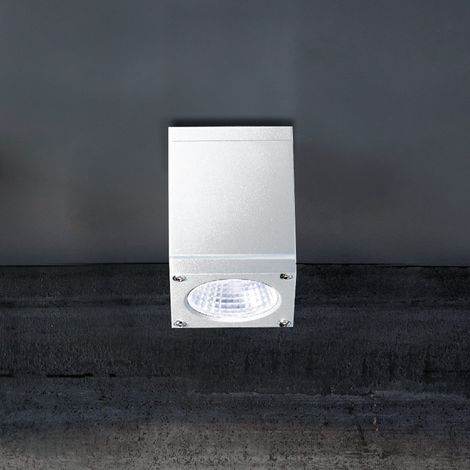 Sole Lampada da soffitto a LED quadrata per interni ed esterni in alluminio bianco opaco 6W IP54, design moderno, compatto e resistente