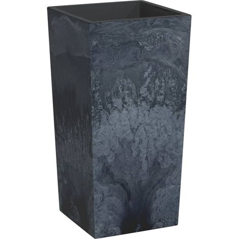 Jardinière Bac à fleurs et intérieur amovible anthracite 21/49L aspect béton (1/5)