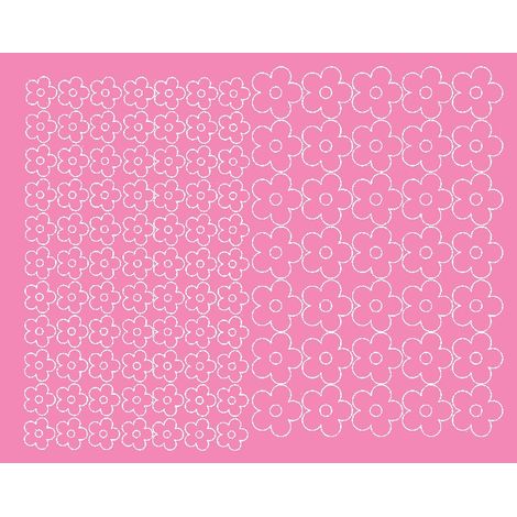 Aufkleber für Fahrradhelme, Blumen, 112 Stück, rosa glänzend