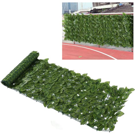 Filet de clôture artificiel en plastique avec feuilles, rambarde de balcon, plantes grimpantes artificielles, décoration de cour, clôture artificielle, garde-corps, feuilles de pastèque imprimées, 0,5 (1/5)