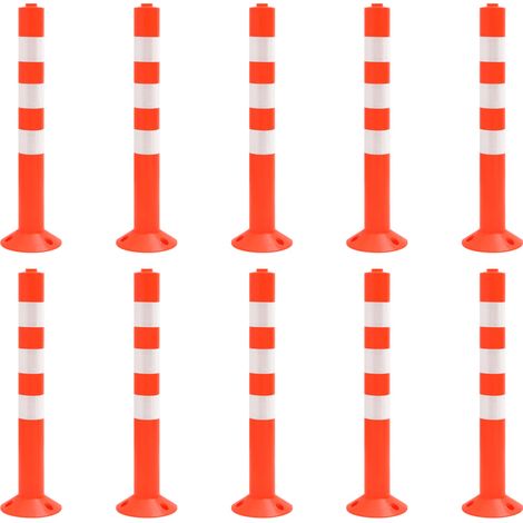 Bolardos de control de tráfico 10 unidades PE 75 cm vidaXL