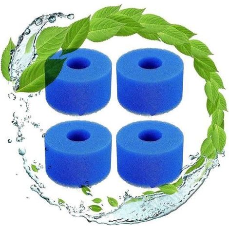 Lot de 4 éponges type S1 - Réutilisables et lavables - En mousse - Pour filtre à spa Spa