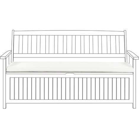 Coussins d'Assise pour Banc d'Extérieur avec Attaches Housse Amovible Blanc Cassé Sovana