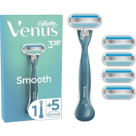 Rasoir Femme Smooth, 5 Recharges, Bleu (1/5)