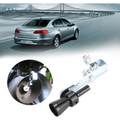 Sifflet d'échappement arrière pour voiture, en alliage d'aluminium noir. (1/5)