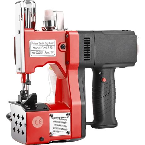 Machine à coudre électrique, 210W Ferme-sac robuste avec coupe-fil automatique, faible bruit et réservoir d'huile pour une longue durée de vie, avec réservoir d'huile, prise EU, pas de réservoir d'hui (1/2)