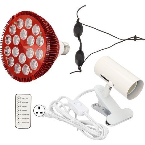 Lampe LED soin peau infrarouge, réduit gonflement et améliore circulation, avec télécommande, 100‑265V, prise UK (1/5)
