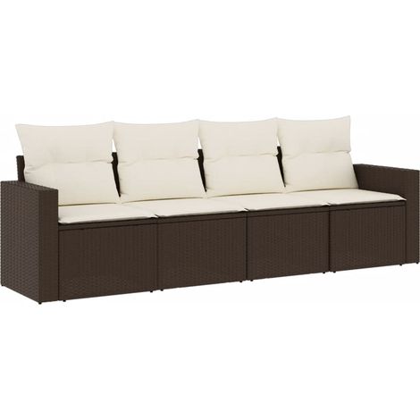 Maison Exclusive - Set de sofás de jardín 4 pzas y cojines ratán (1/3)