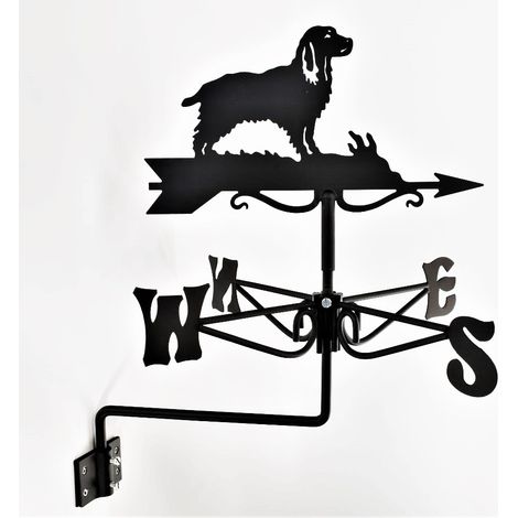 Mini Springer Spaniel Weathervane - Steel - L38 x W38 x H48.5 cm - Black