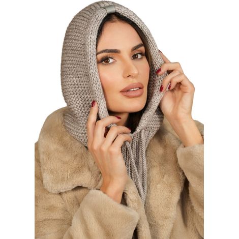 Cagoule à capuche, couleur beige foncé, Kamea-Majrag (1/2)