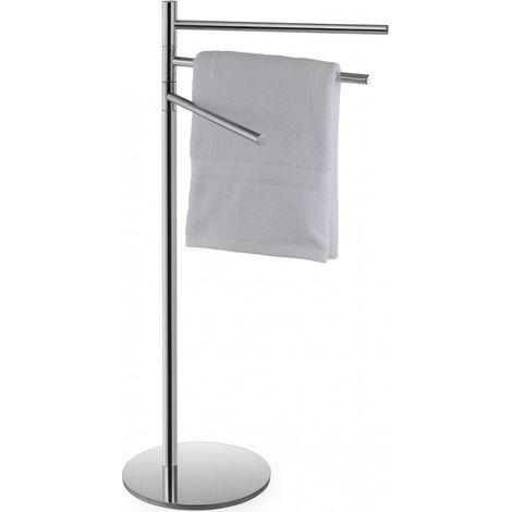 Porte serviette triple pivotant sur pied OMEGA laiton chromé 37x85x25 cm (1/3)
