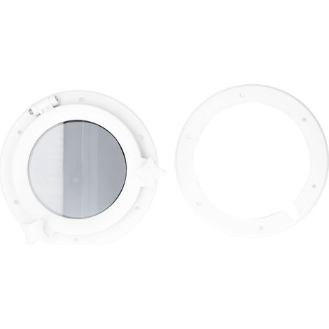 Hublot rond de 20 cm (8 pouces) en verre trempé, universel, pour camping-car, bateau et yacht, blanc
