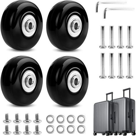 Kofferrollen, Reparaturrollen für Gepäck, robuste 50-mm-Universal-Lenkrollen aus geräuscharmem Gummi, 4 Stück (1/5)