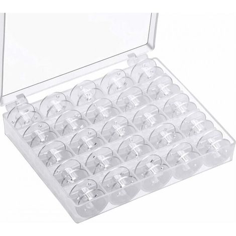 (25 pieces transparent) sewing machine bobbins, universal sewing machine bobbins, plastic sewing machine bobbins with storage box YMYNY (1/4)