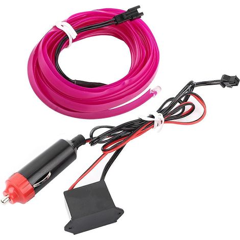 Bande lumineuse LED décorative pour intérieur, pièces de modification à lumière froide LED EL pour voitures, violette