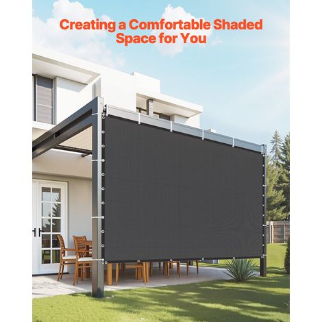 Voile d'ombrage 90 %, 3050 x 3050 mm, filet d'ombrage avec œillets en acier inoxydable, protection solaire et brise-vue en PEHD 140… (1/5)