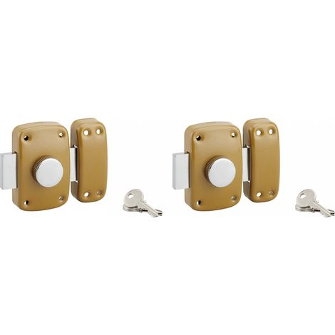 Set di 2 serrature a pomolo 9014, Cilindro europeo Ø23 x 40 mm, con chiave uguale, 3 chiavi per serratura - SERRUPRIX (1/2)